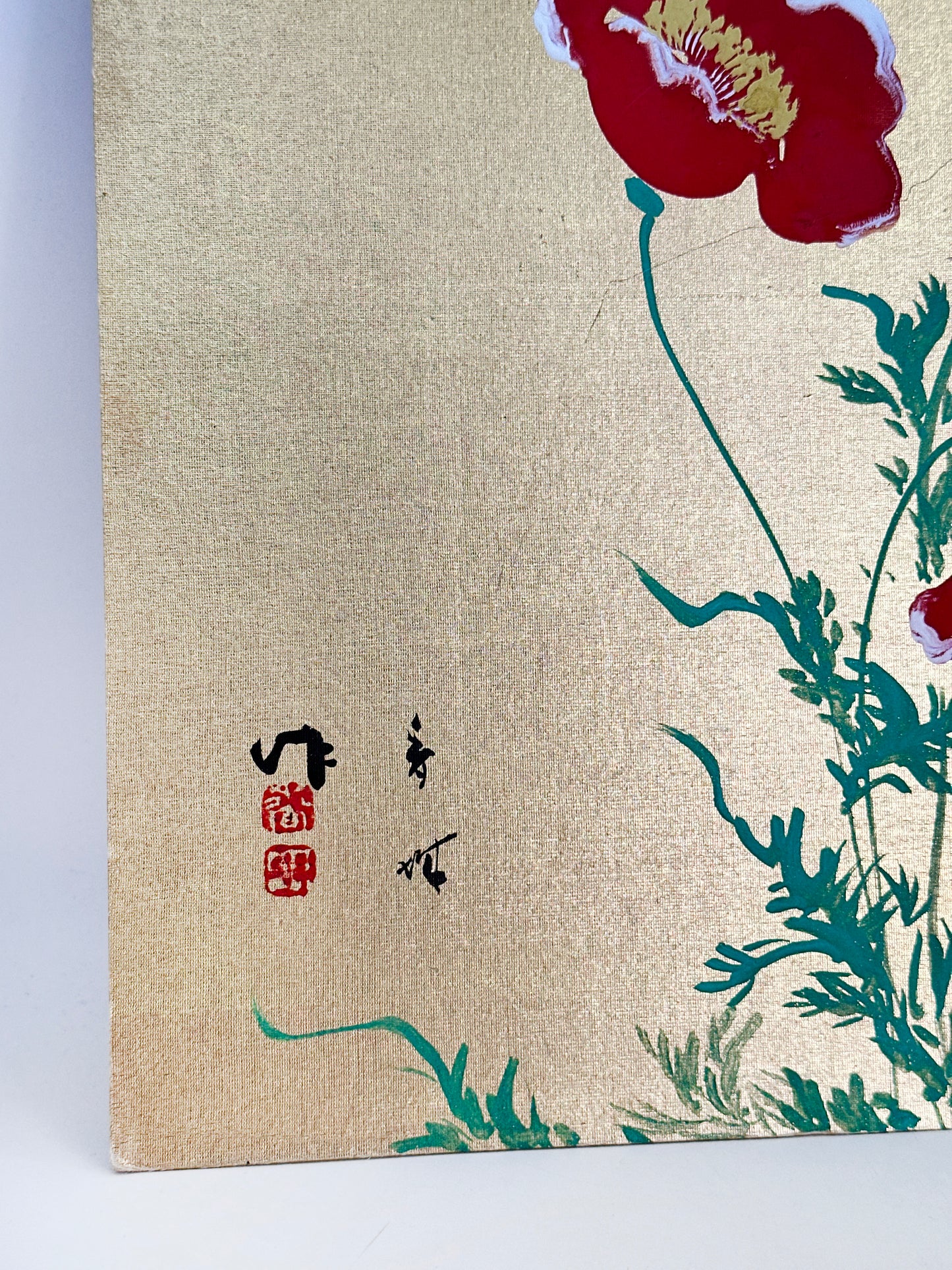 SHP263 - Hand Painted Shikishi of Poppies 芥子図