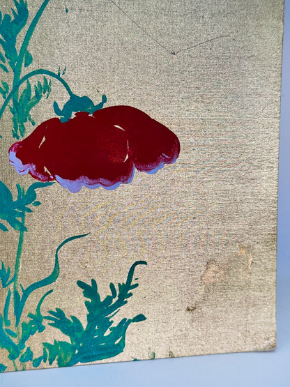 SHP263 - Hand Painted Shikishi of Poppies 芥子図