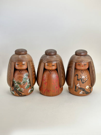 K15130 - Sosaku Kokeshi set by Takeda Daisuke 竹田大介