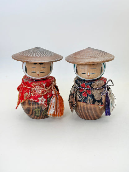 K10199 - Omiyage Kasa kokeshi of Couple 笠夫婦