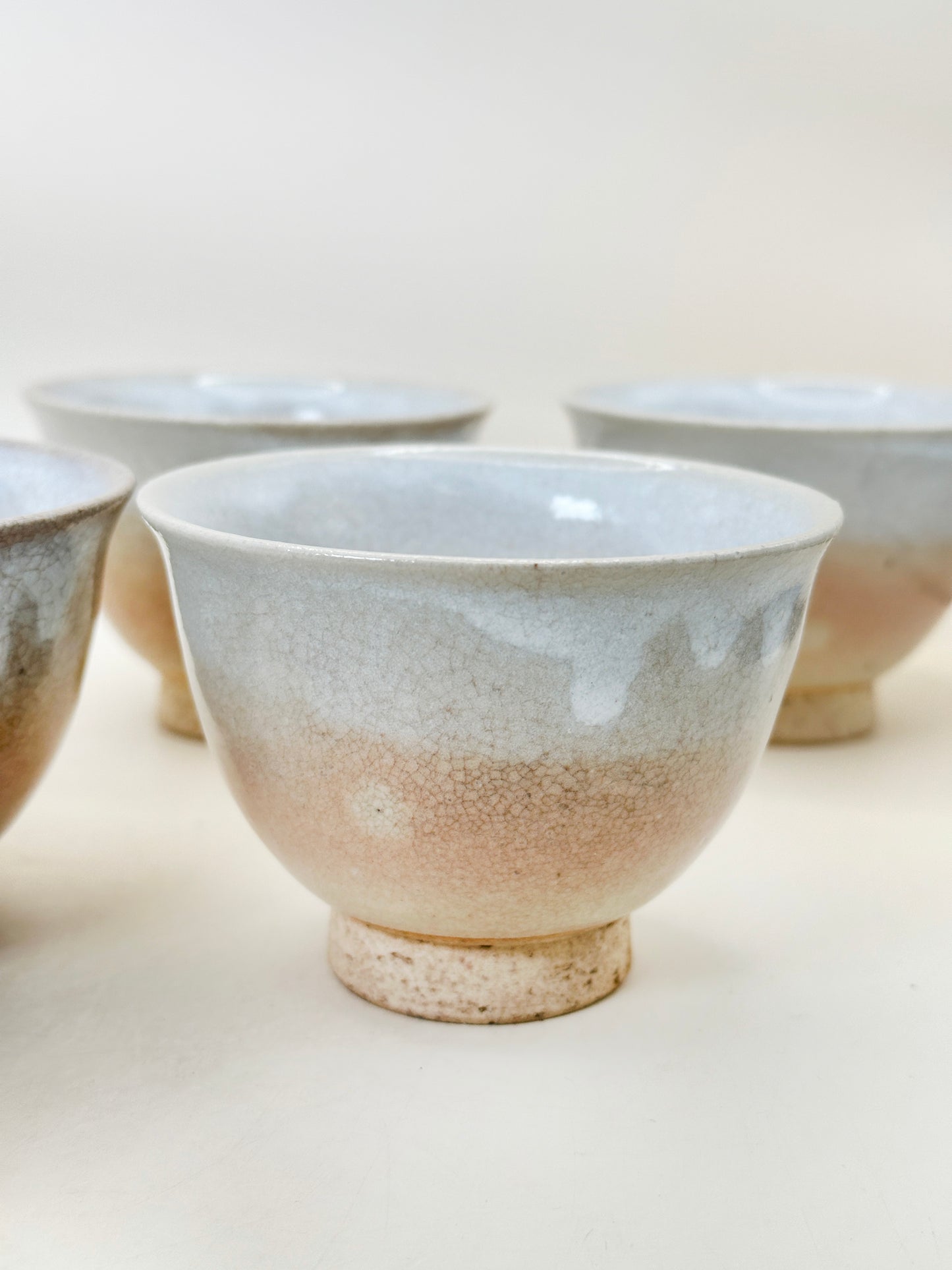TB216 -  Hagi-yaki Tea Cup set by Tenpōzan 萩焼