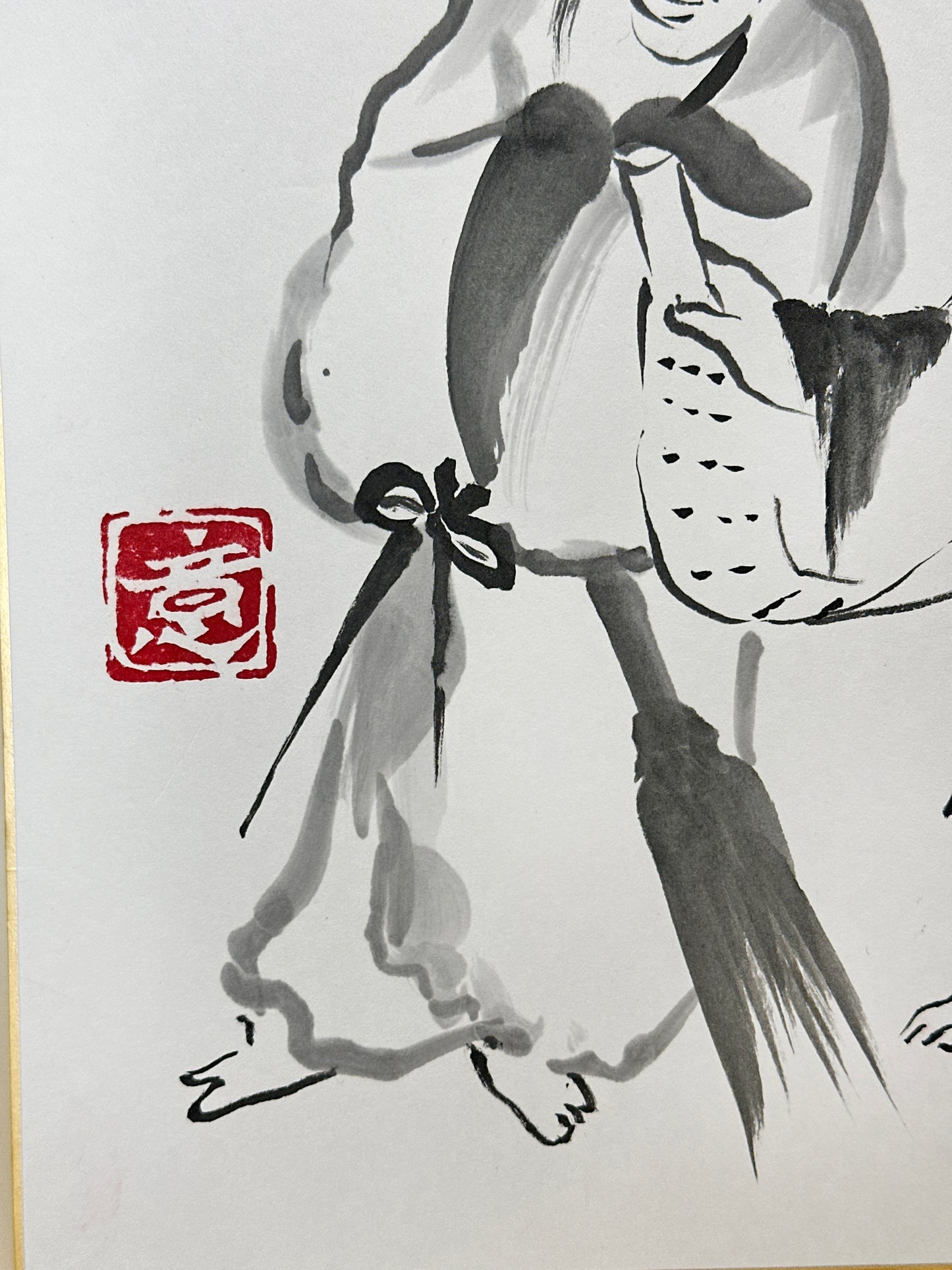 SHP272 - Obra de arte Shikishi de Kanzan y Jittoku 寒山拾得