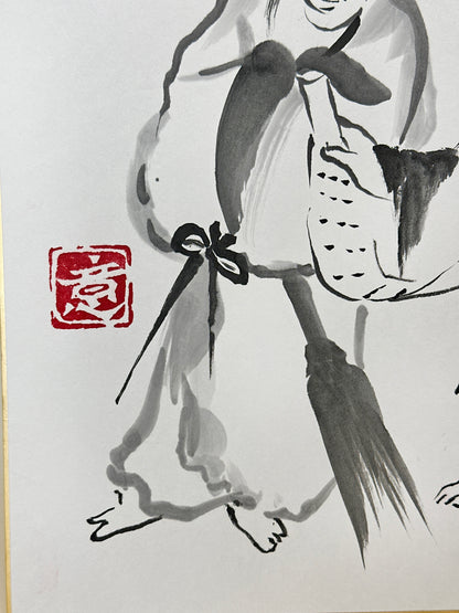 SHP272 - Obra de arte Shikishi de Kanzan y Jittoku 寒山拾得