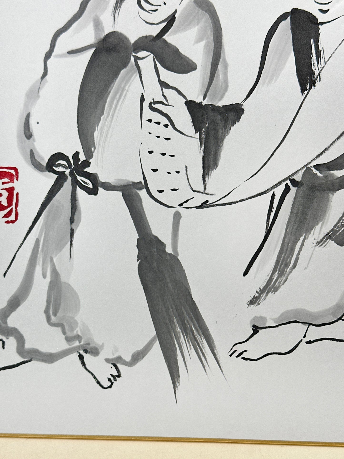 SHP272 - Obra de arte Shikishi de Kanzan y Jittoku 寒山拾得