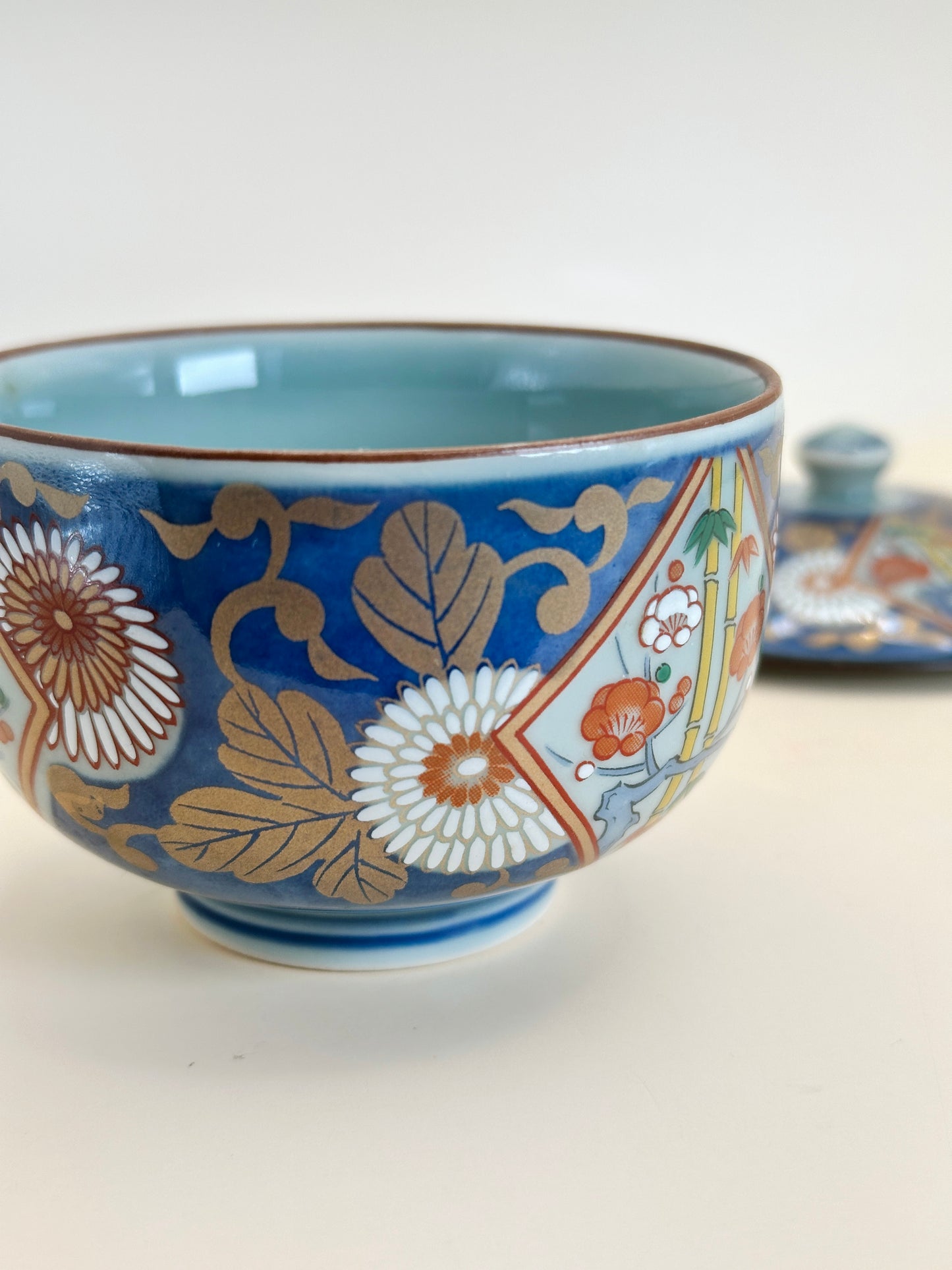 TB72 - Vaso de bambú Arita-yaki con tapa 有田焼