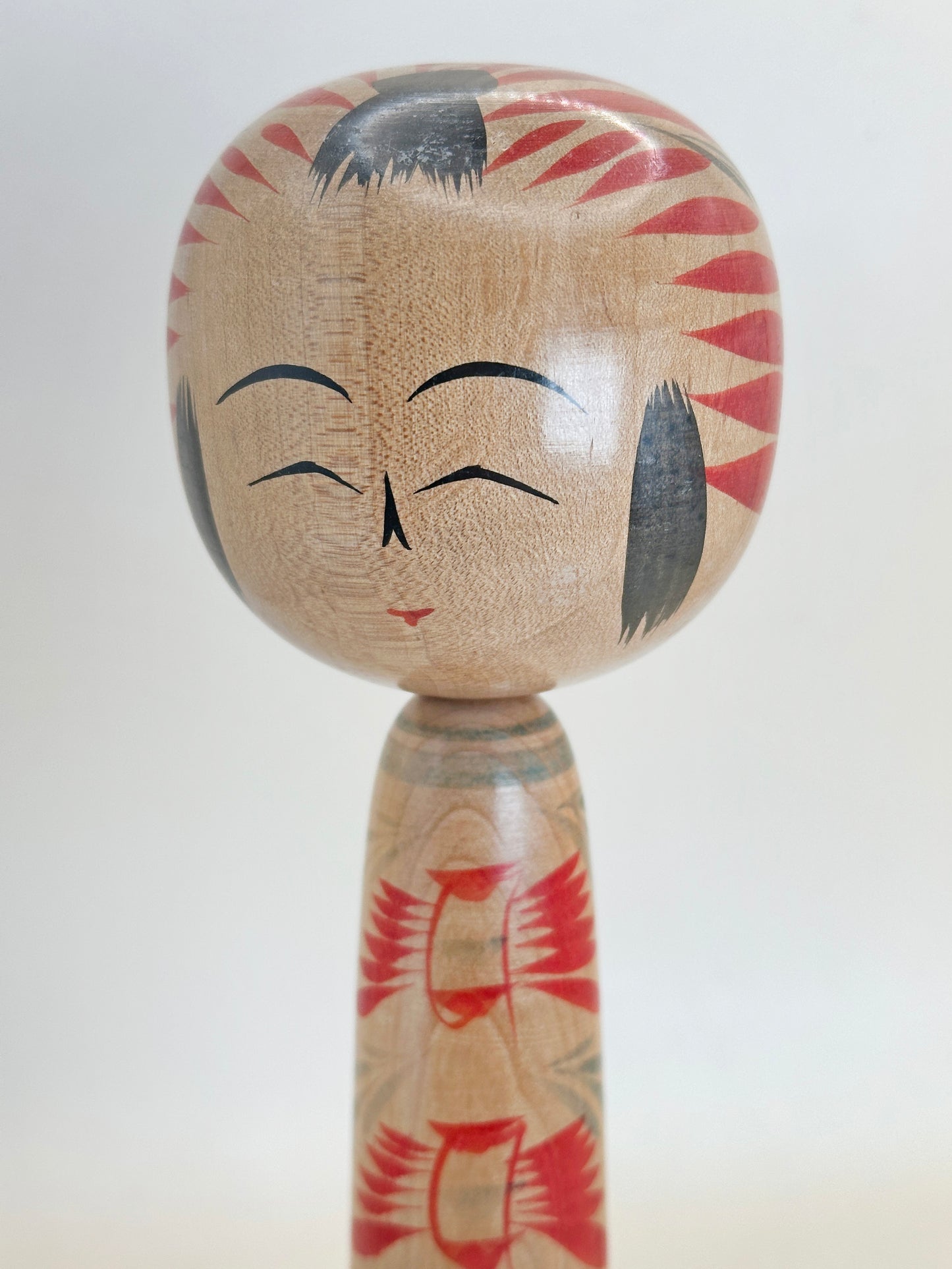 K20098 - Traditional Togatta kokeshi by Norio Sato 佐藤憲雄