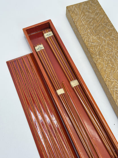 TB353 - Vintage Hida Takayama Shunkei-nuri Chopstick Box 春慶塗