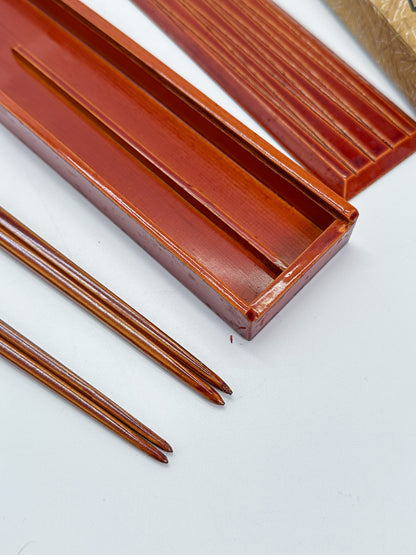 TB353 - Vintage Hida Takayama Shunkei-nuri Chopstick Box 春慶塗