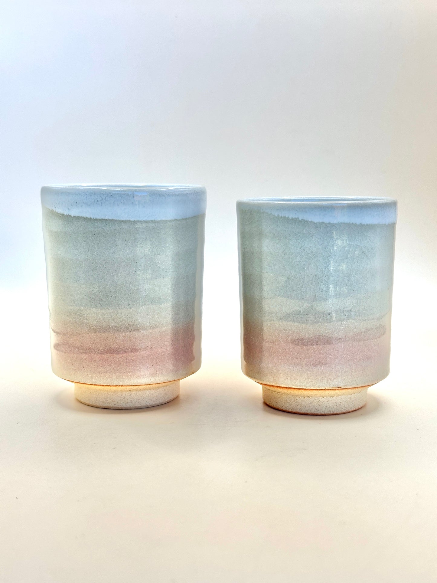 TB75 - Hagi-yaki Yunomi Tea Cups by Tsubaki Shūen 椿秀窯