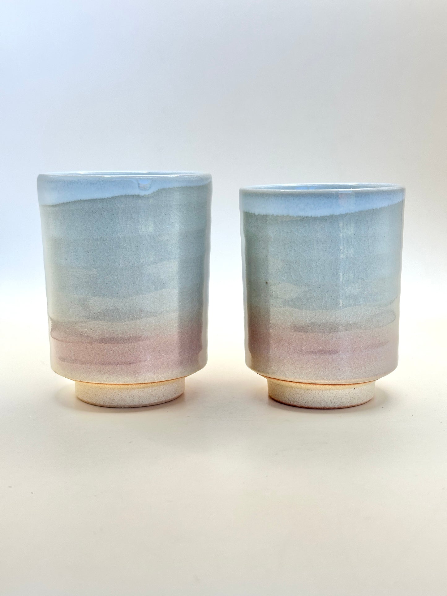 TB75 - Hagi-yaki Yunomi Tea Cups by Tsubaki Shūen 椿秀窯
