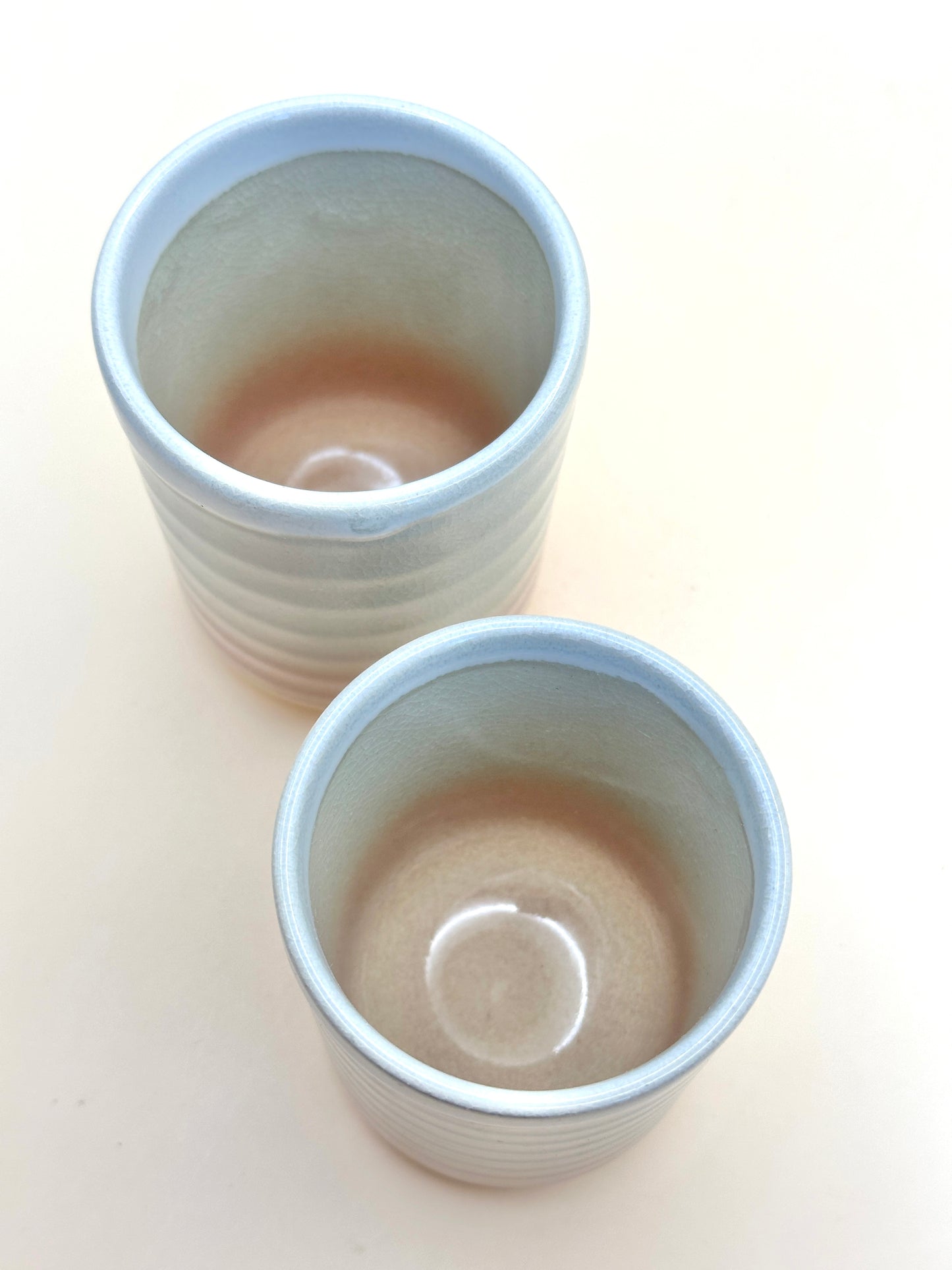 TB75 - Hagi-yaki Yunomi Tea Cups by Tsubaki Shūen 椿秀窯