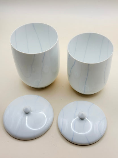 TB77 - Tea Cups with lids Arita-yaki 有田焼
