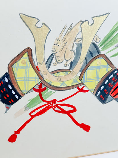 SHP341 - Original kabuto shikishi artwork by Seika 青華
