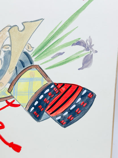 SHP341 - Original kabuto shikishi artwork by Seika 青華