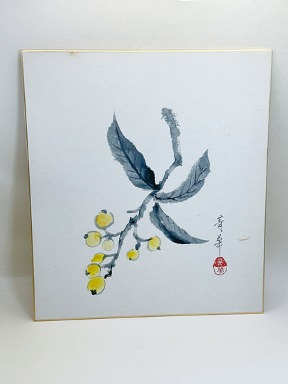 SHP345 - Original biwa shikishi artwork by Seika 青華