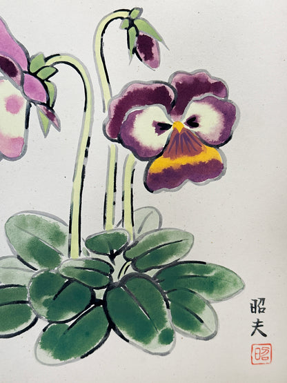 SHP284 - Arte shikishi de pensamientos (Pansies) パンジー