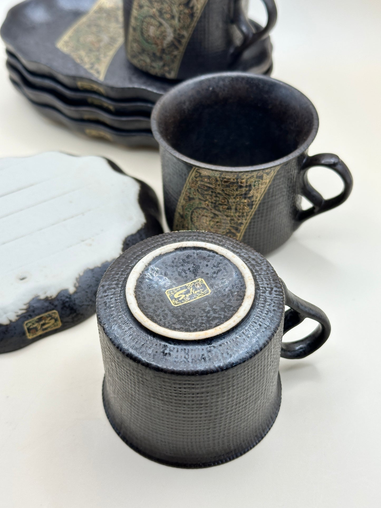 TB117 - Mino Ware Cup and Saucer set by Kōsen-gama 美濃焼