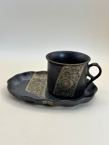 TB117 - Mino Ware Cup and Saucer set by Kōsen-gama 美濃焼