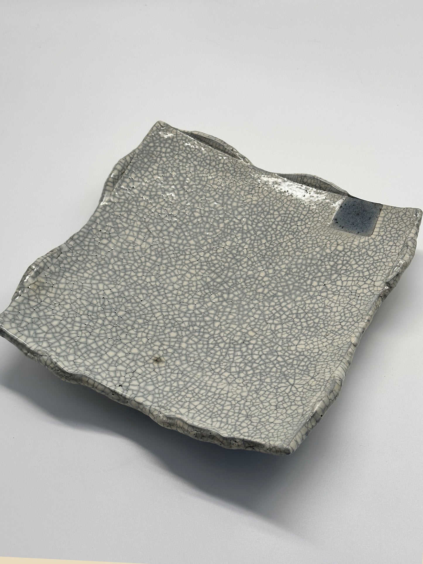 TB108 - Shigaraki Kannyū Shino Square Plate 信楽焼