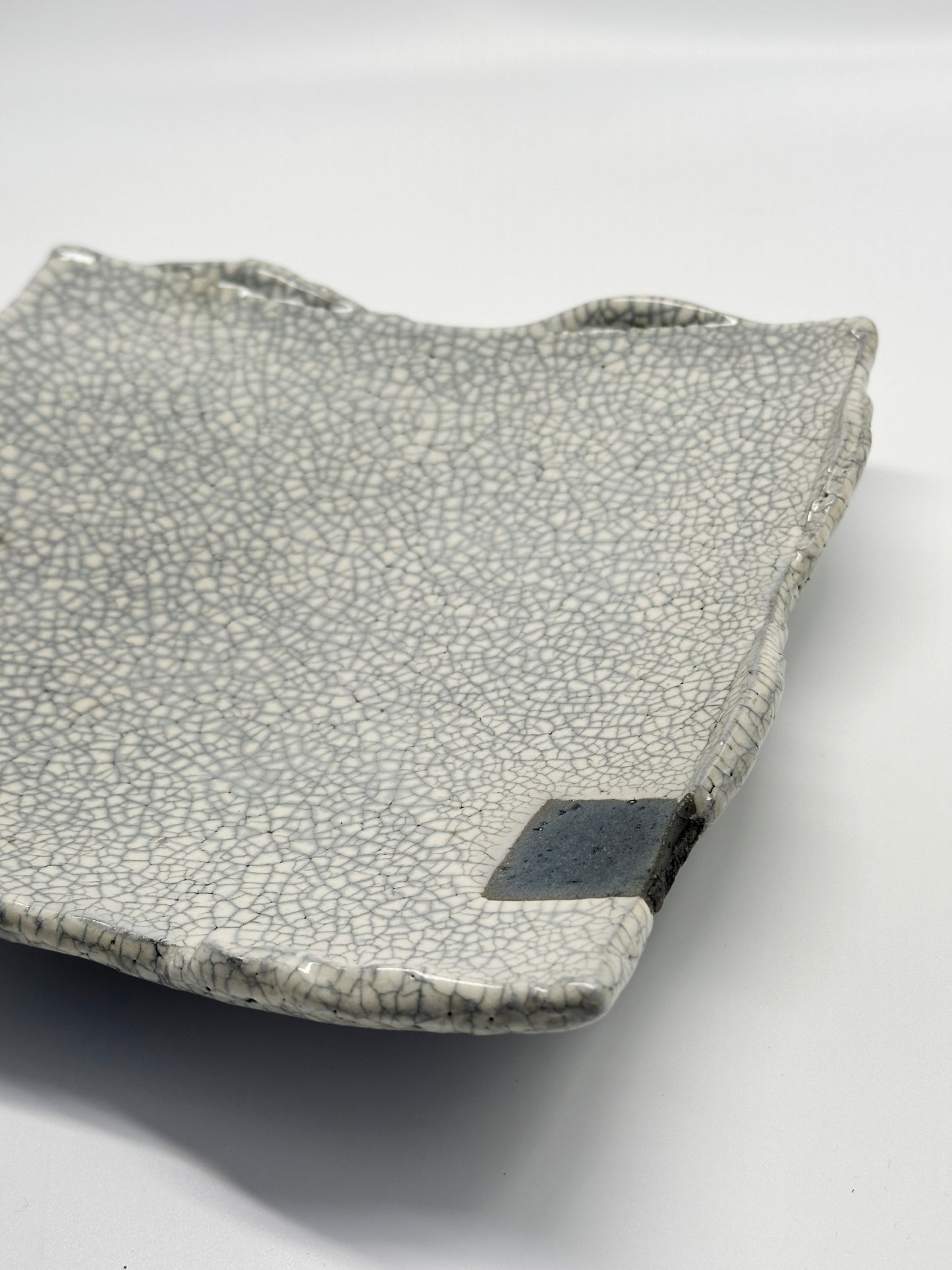 TB108 - Shigaraki Kannyū Shino Square Plate 信楽焼