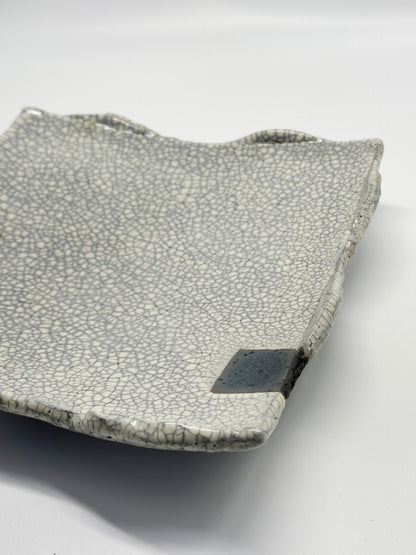 TB108 - Shigaraki Kannyū Shino Square Plate 信楽焼