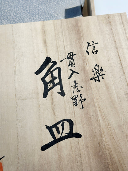 TB108 - Shigaraki Kannyū Shino Square Plate 信楽焼
