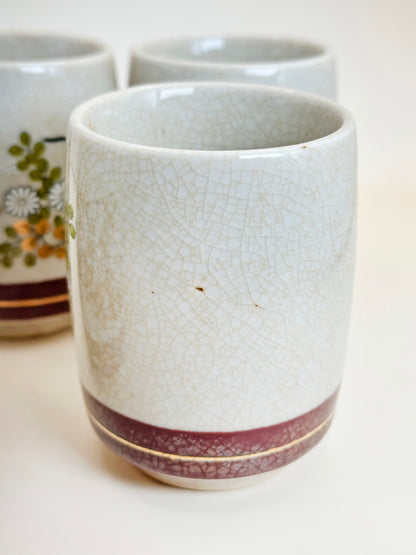 TB190 - Vintage Kutani Yunomi Tea Cup Set 九谷焼