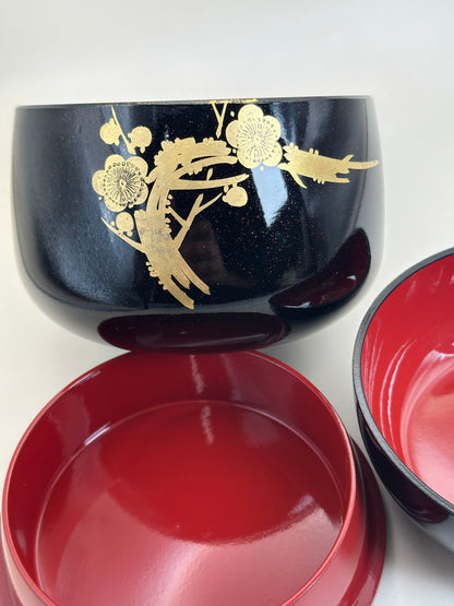 TB376 -  Wajima-nuri Lacquered Bowl with Lid 輪島塗