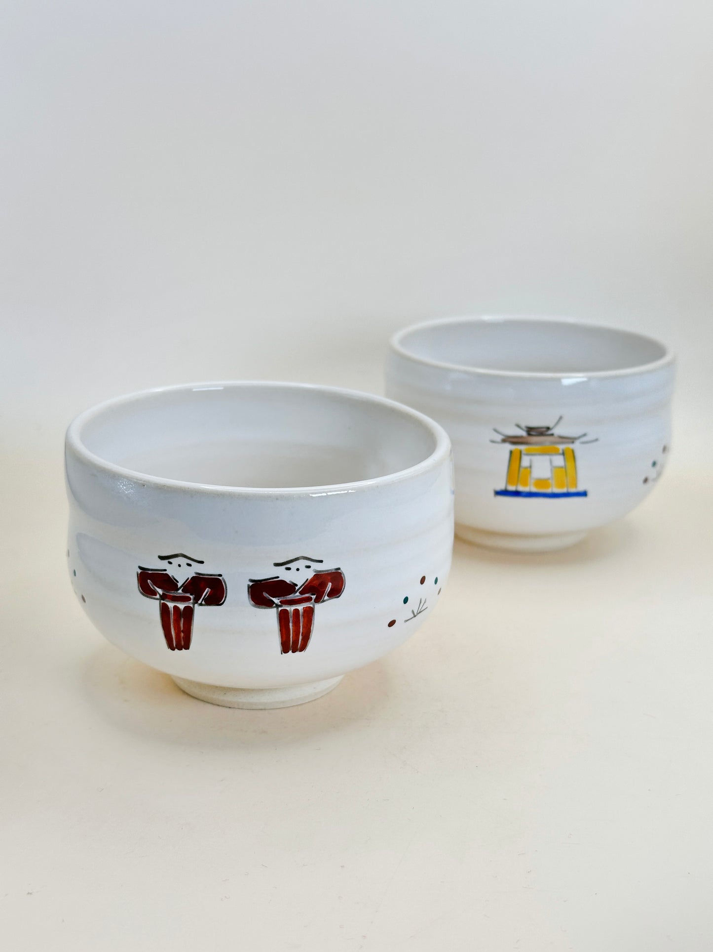 TB114 - Yunomi Tea Cup Set by Ōshio Shōzan - Akahada-yaki 赤膚焼
