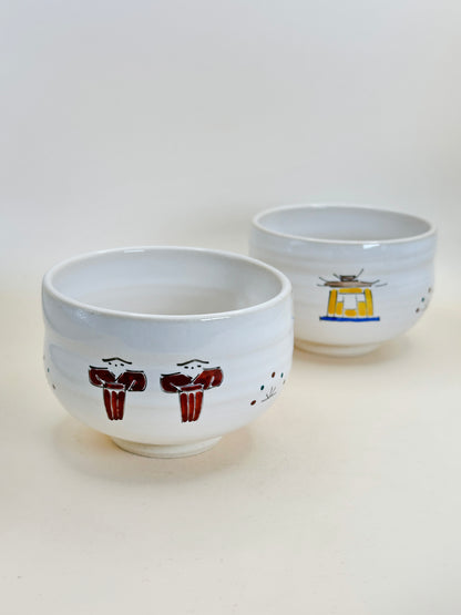 TB114 - Yunomi Tea Cup Set by Ōshio Shōzan - Akahada-yaki 赤膚焼