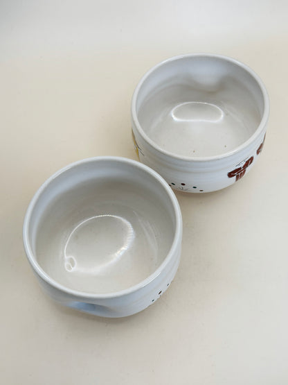 TB114 - Yunomi Tea Cup Set by Ōshio Shōzan - Akahada-yaki 赤膚焼