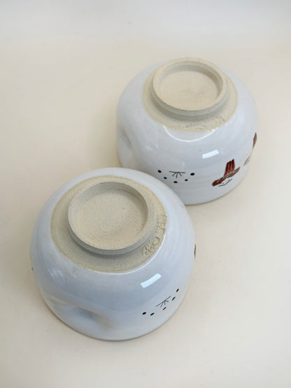 TB114 - Yunomi Tea Cup Set by Ōshio Shōzan - Akahada-yaki 赤膚焼