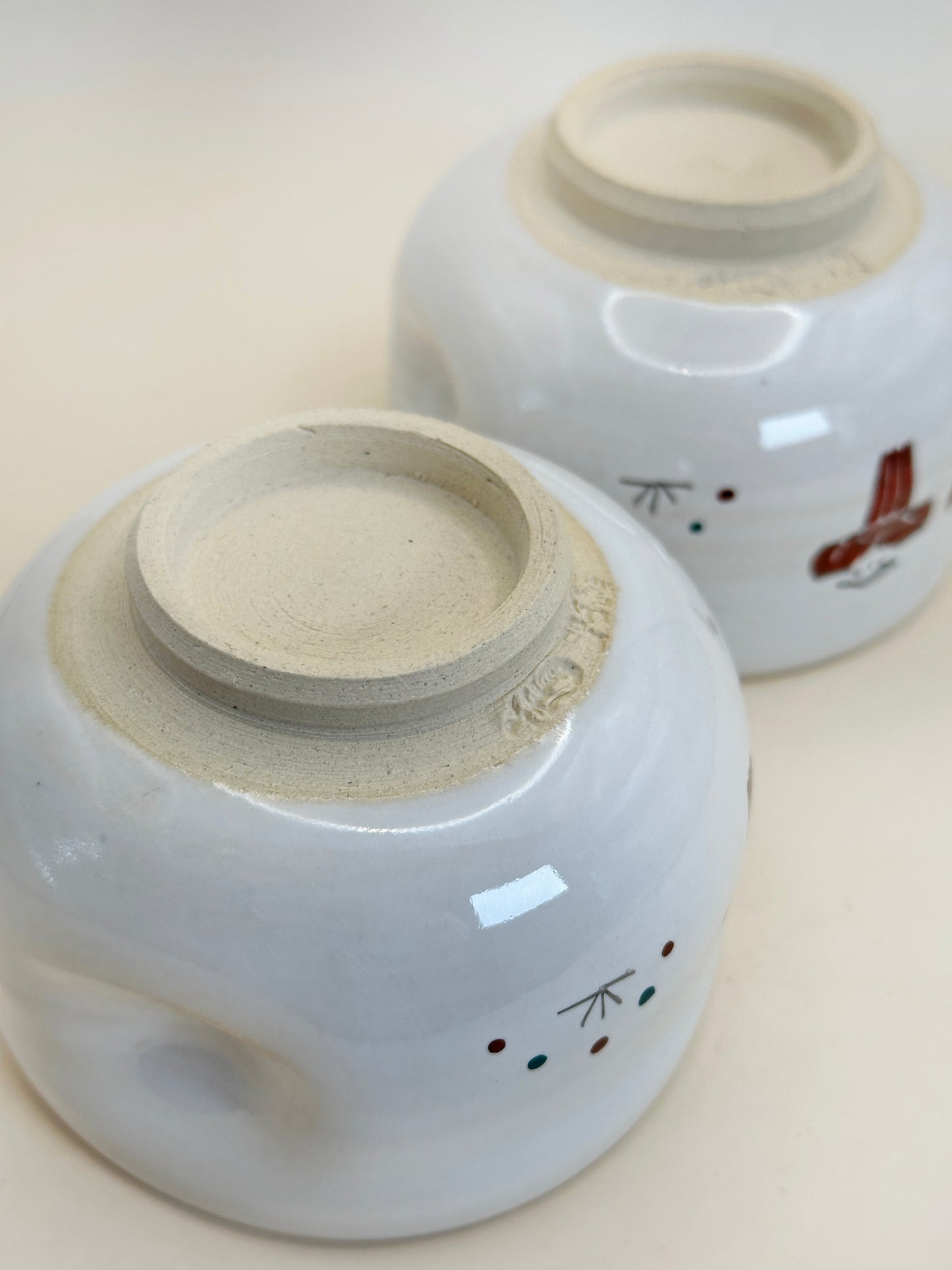 TB114 - Yunomi Tea Cup Set by Ōshio Shōzan - Akahada-yaki 赤膚焼