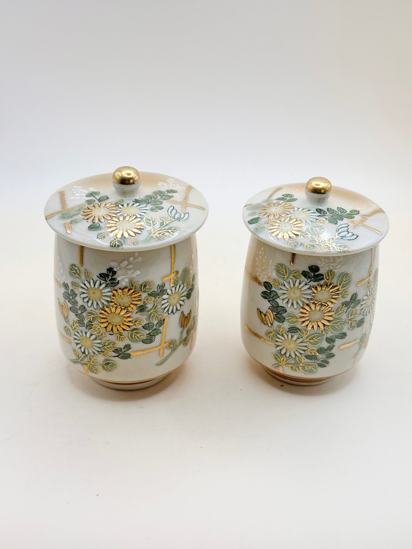 TB112 - Kutani-yaki Lidded Tea Cup Set by Roko 芦湖