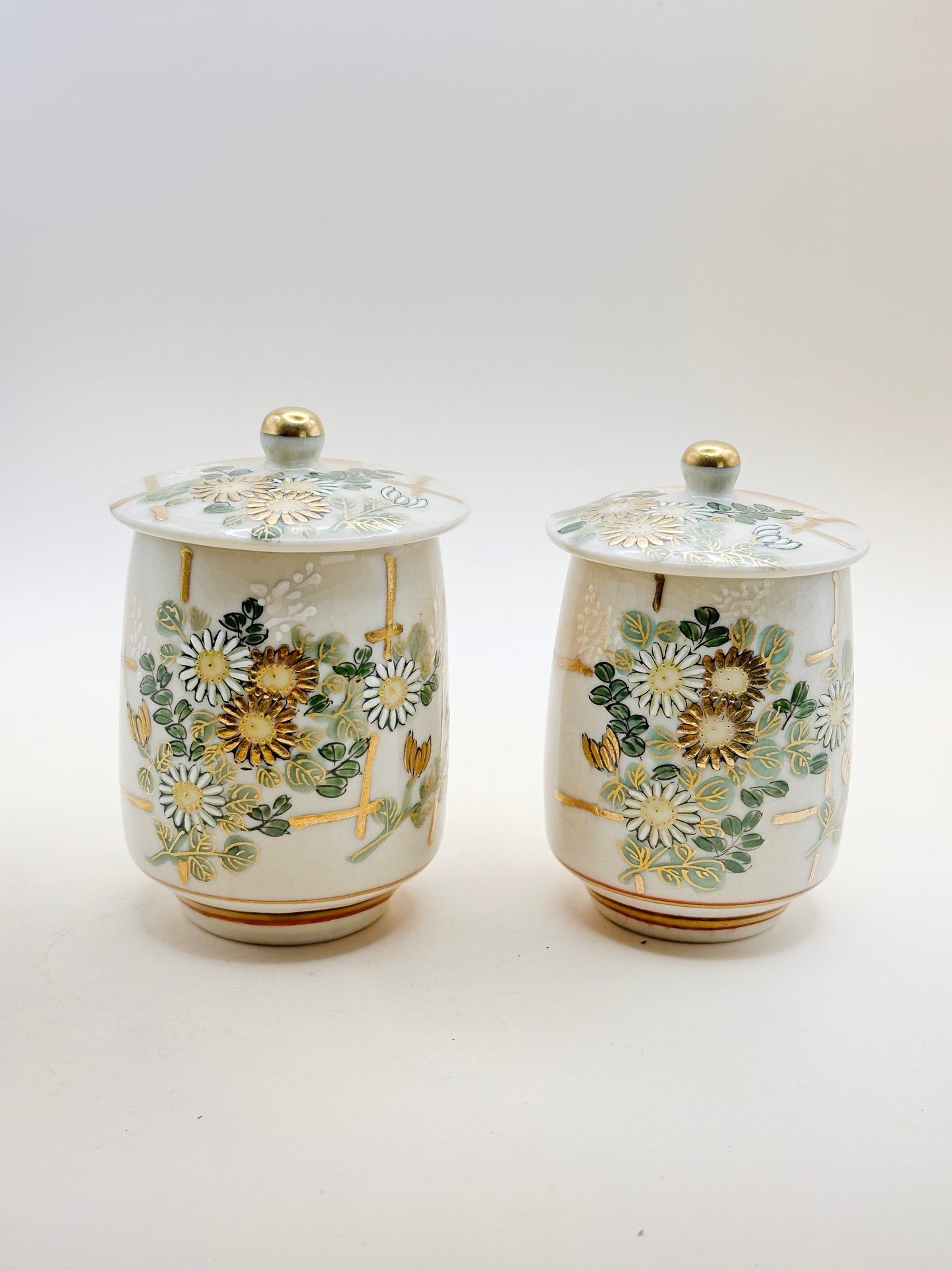 TB112 - Kutani-yaki Lidded Tea Cup Set by Roko 芦湖