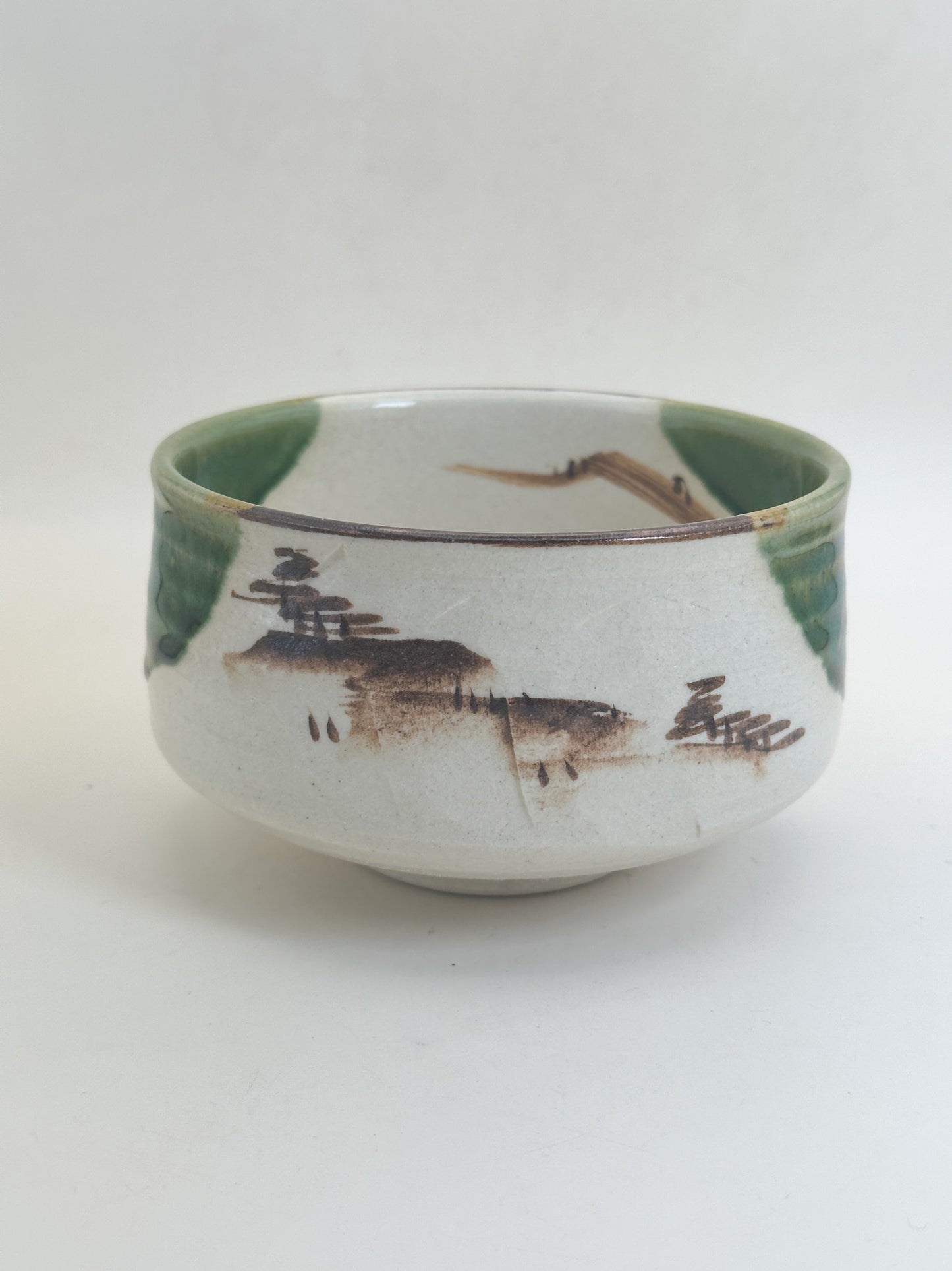TC137 - Oribe-yaki Chawan Matcha Bowl 織部焼