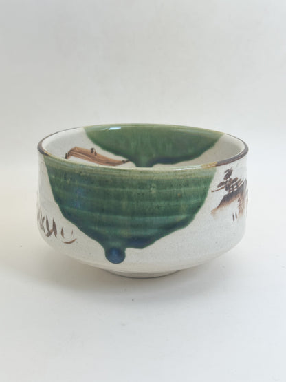 TC137 - Oribe-yaki Chawan Matcha Bowl 織部焼