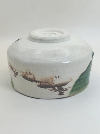 TC137 - Oribe-yaki Chawan Matcha Bowl 織部焼