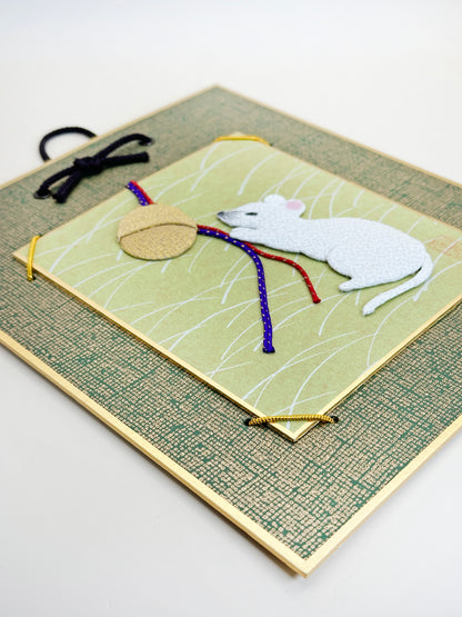 SHP196 - Zodiac Rat Shikishi in Nishijin-ori 西陣織