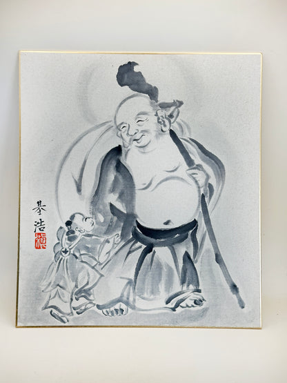 SHP200 - Shikishi Ink painting of Hotei 布袋