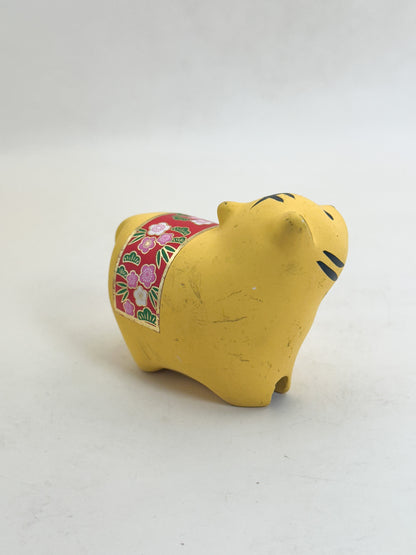 CB317 - Tiger dorei clay bell by Yakushigama 薬師窯