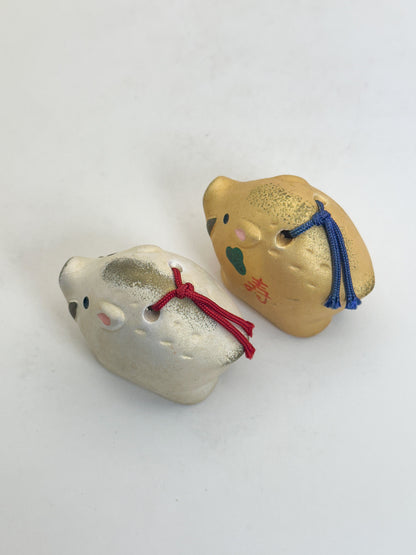 CB316 - Yakushigama Boar Dorei Clay Bells 薬師窯
