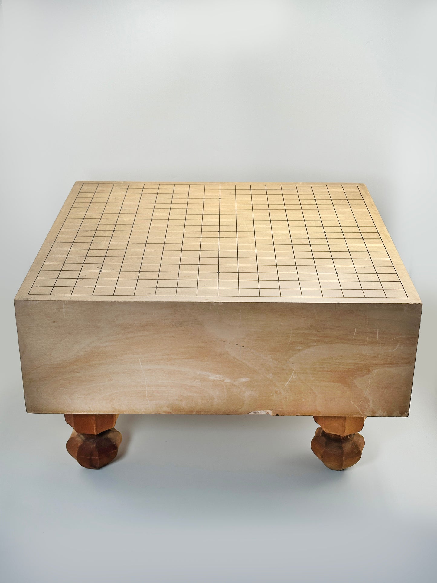 TB133 - Vintage Japanese Go Set – Solid Wood Goban with Go Bowls & Stones