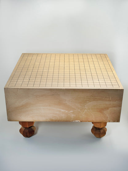 TB133 - Vintage Japanese Go Set – Solid Wood Goban with Go Bowls & Stones