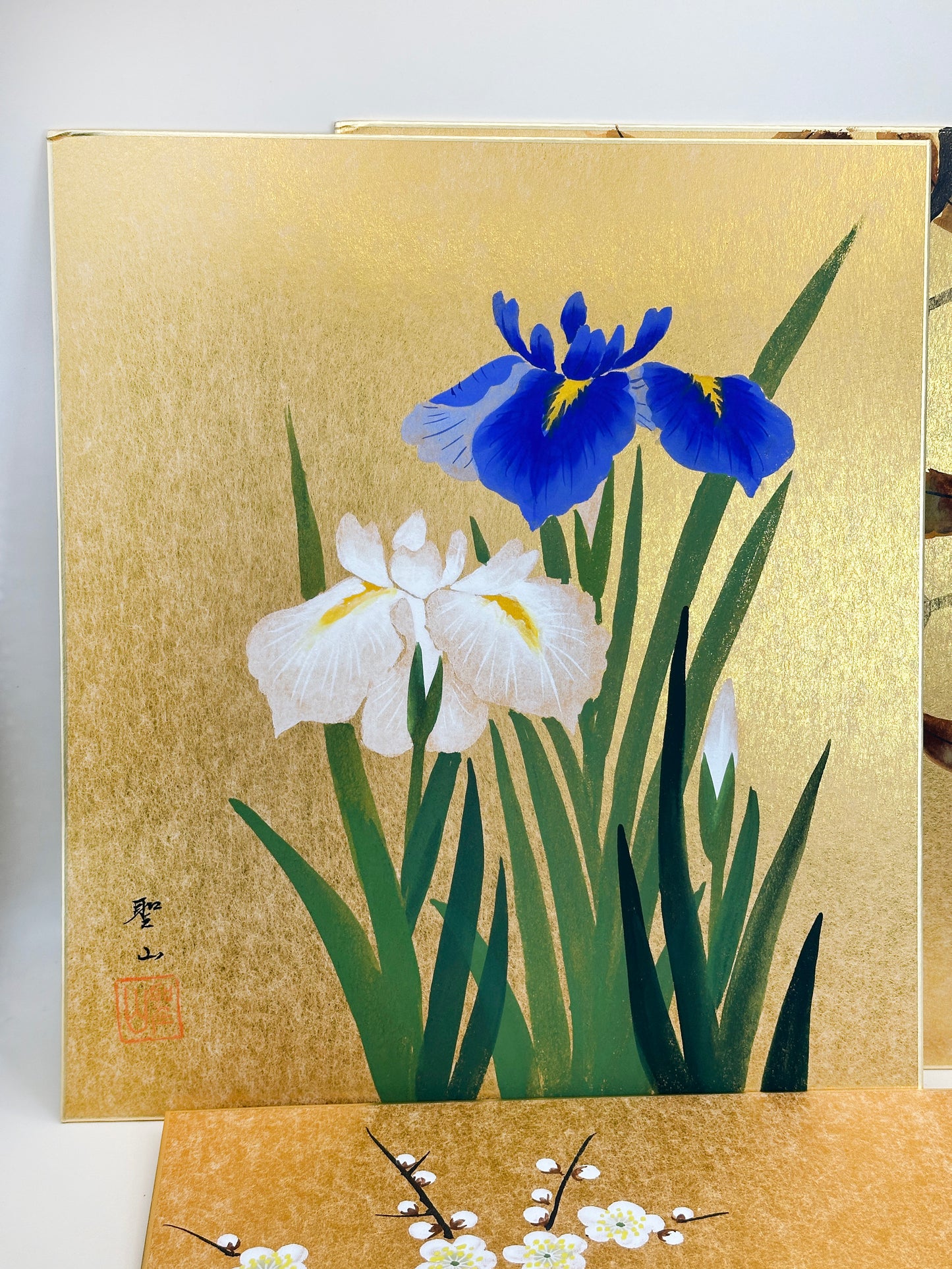 SHP208 - Set of Three Shikishi by 葛谷聖山 (Kuzuya Seizan)