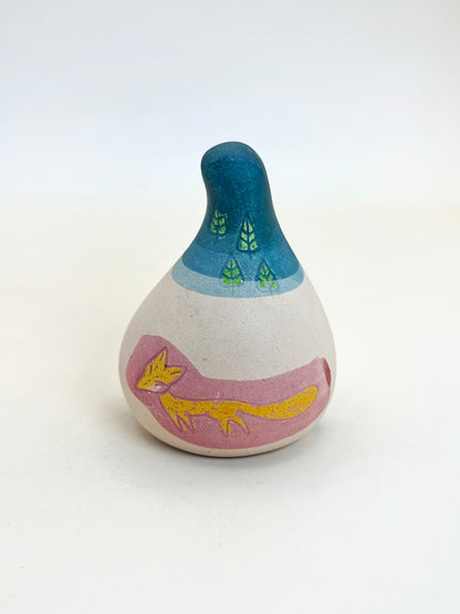 CB130 - Dorei Clay Bell Aubergine and Fox