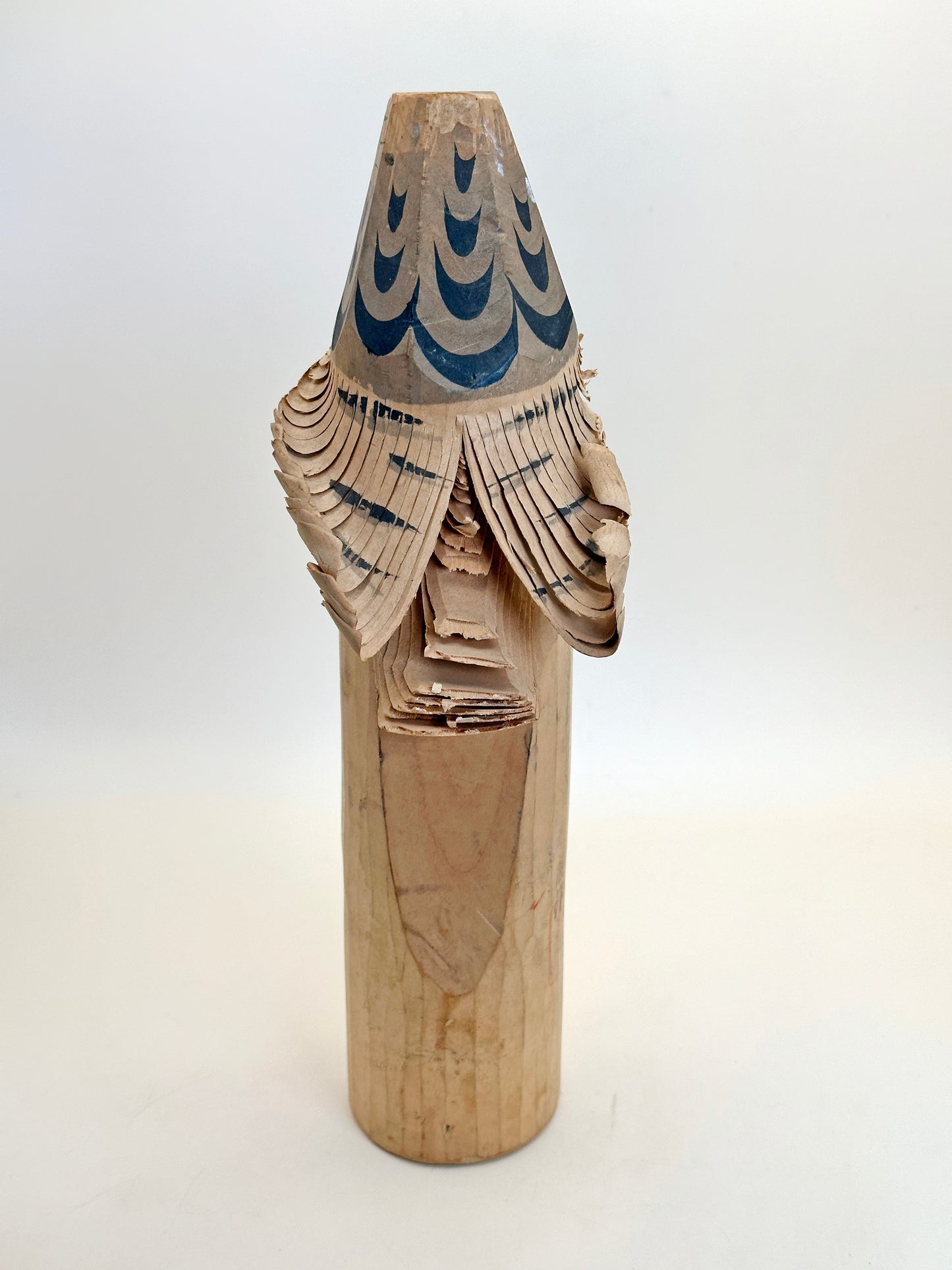 K25090 - Sasano Ittobori hawk wood carving 笹野一刀彫