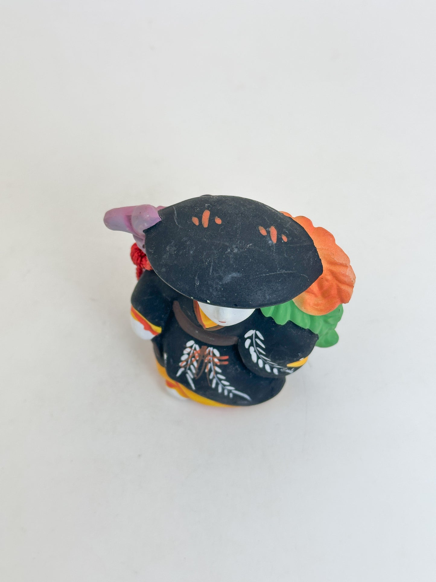 CB322 - RARE Ōtsu-e Dorei clay bell of Fuji Musume