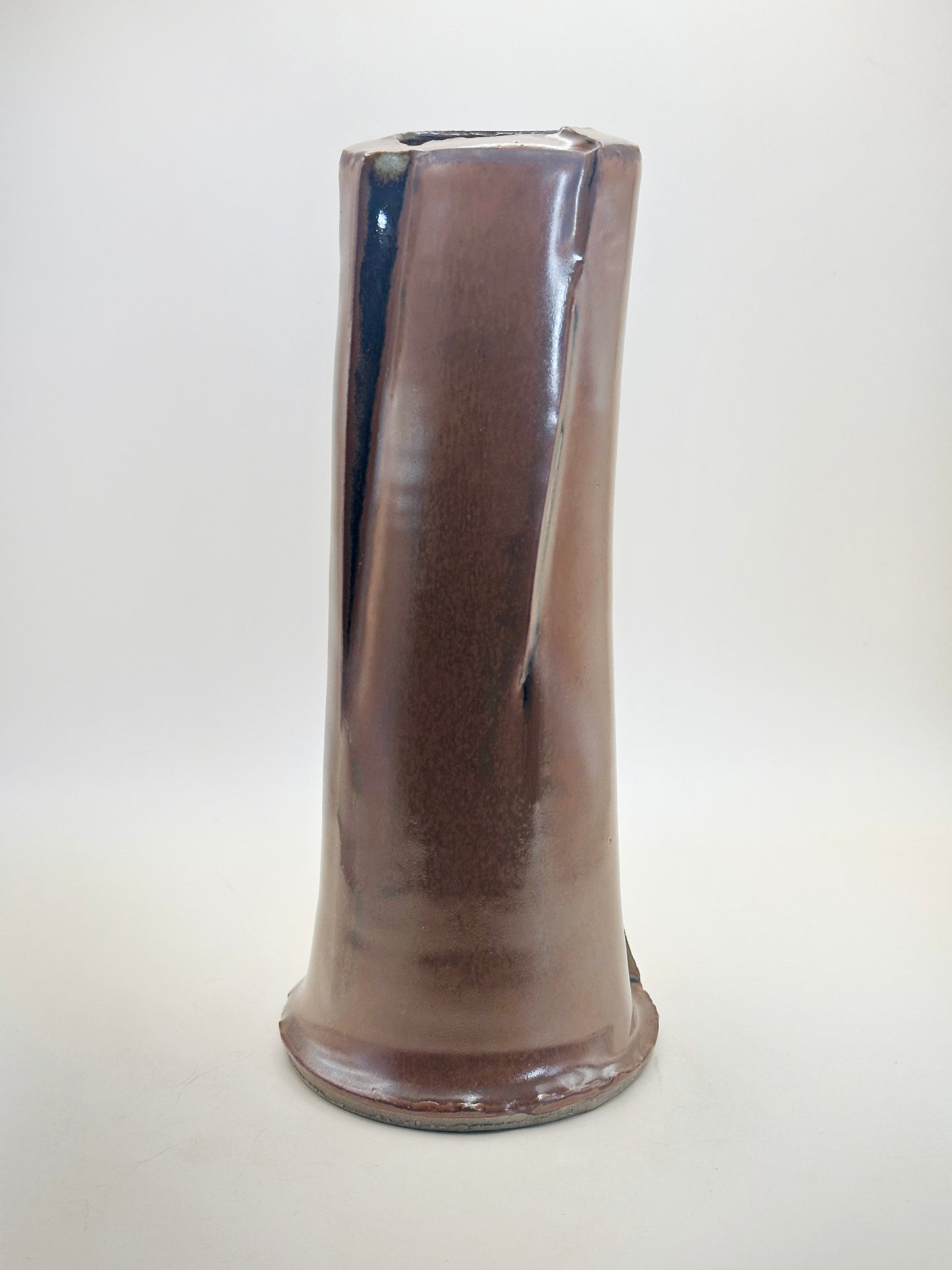 TB137 - Handmade Kakiji (Persimmon-Glaze) Vase 「屏」by Kenichi Iwase 岩瀬健一