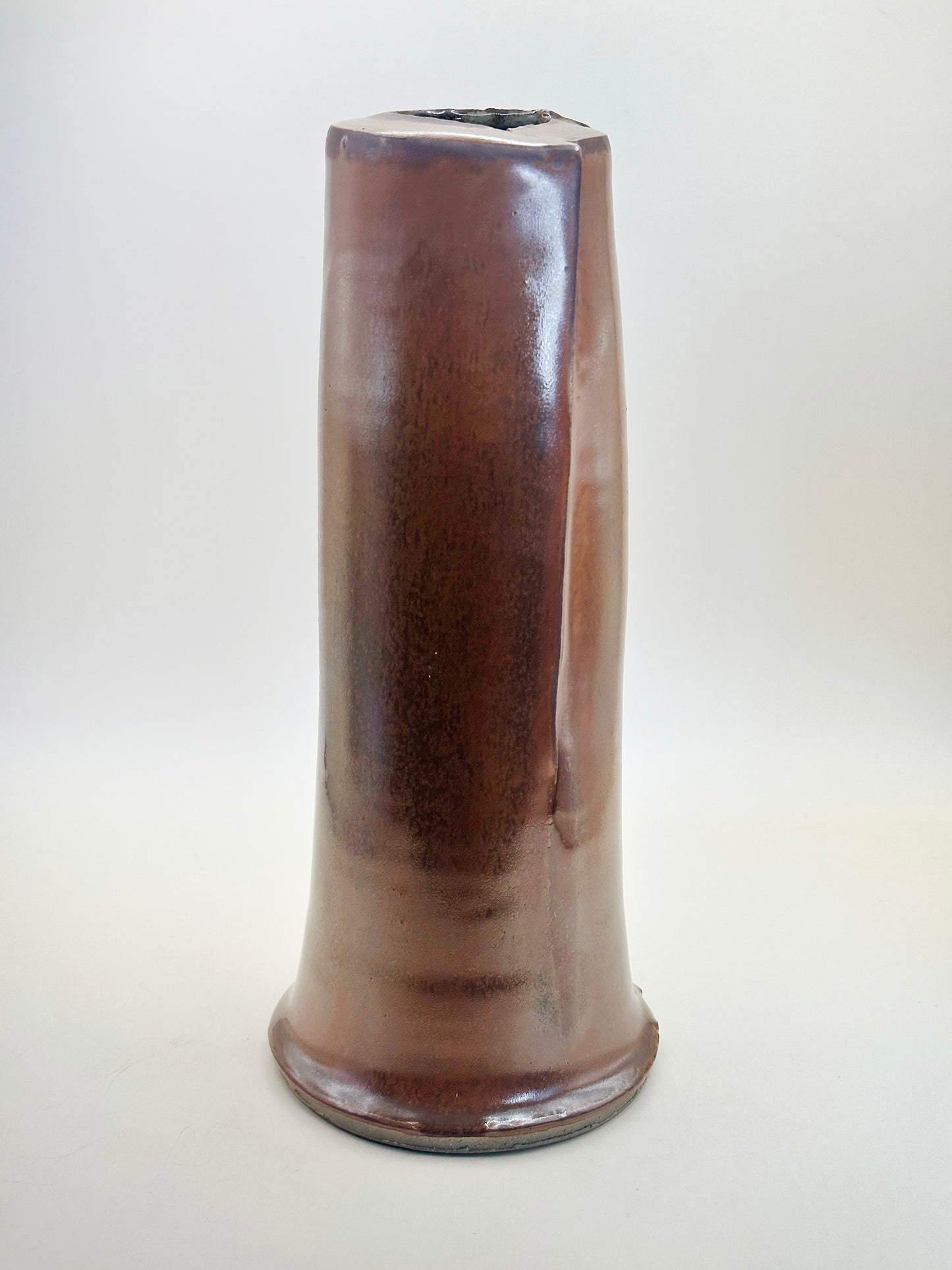 TB137 - Handmade Kakiji (Persimmon-Glaze) Vase 「屏」by Kenichi Iwase 岩瀬健一